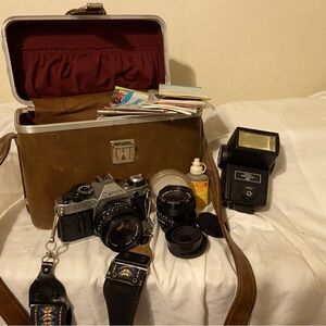 Vintage Canon camera with carrying case